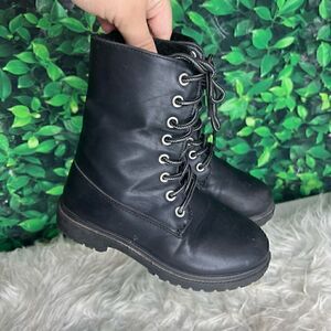 Adrienne Vittadini black military booties girls 10